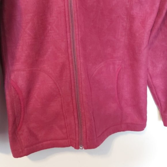 WOOLRICH | Women's Fleece Full Zip Jacket Fushia Size Medium - Picture 3 of 6
